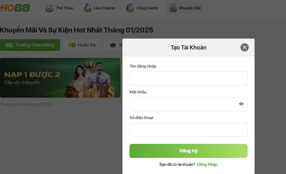 Yêu cầu người chơi phải đủ 18 tuổi mới được đăng ký